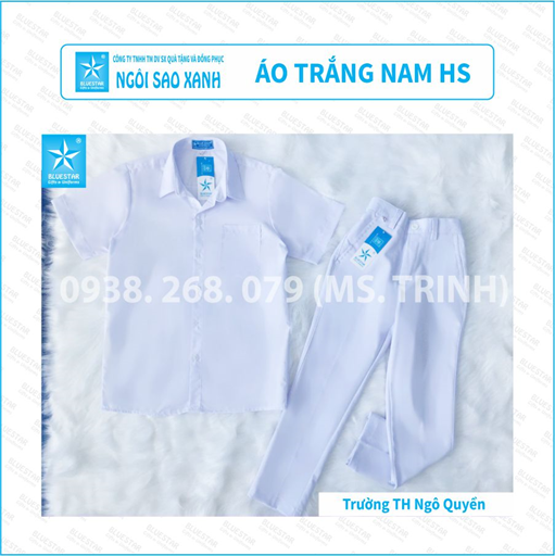 ÁO TRẮNG NAM HS - TIỂU HỌC NGÔ QUYỀN
